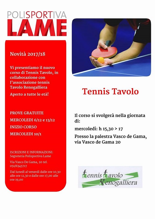 Un nuovo corso di tennis tavolo: vieni a provare!